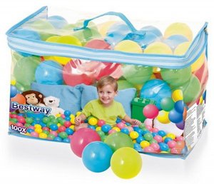 100 כדורים מפלסטיק לבריכת כדורים Bestway 52027 100 כדורים מפלסטיק לבריכת כדורים Bestway 52027
