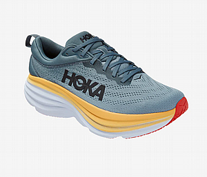HOKA Bondi 8 - נעלי ספורט גברים הוקה בונדי 8 בצבע תכלת אפור/כתום HOKA Bondi 8 - נעלי ספורט גברים הוקה בונדי 8 בצבע תכלת אפור/כתום