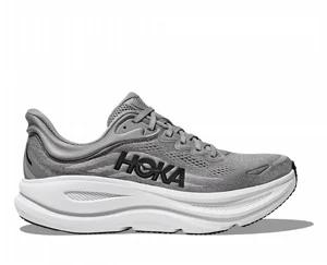 HOKA BONDI WIDE 9 - נעלי ספורט גברים בונדי 9 רחבות בצבע אפור HOKA BONDI WIDE 9 - נעלי ספורט גברים בונדי 9 רחבות בצבע אפור